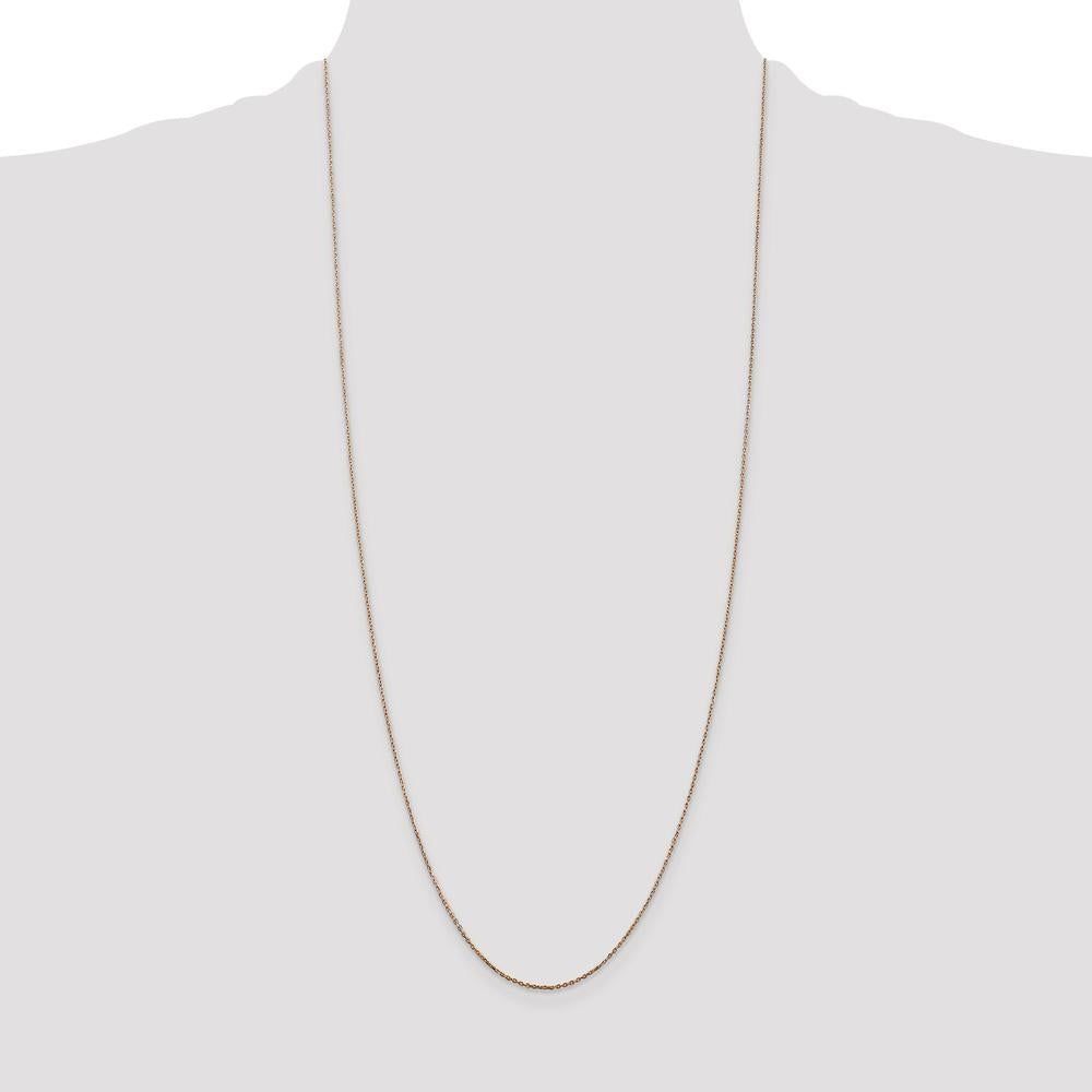 14K Rose Gold 30" Diamond-Cut Cable Chain with Lobster Clasp by 0
