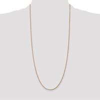 14K Rose Gold 30" Diamond-Cut Rope Chain Necklace with Lobster Clasp - 1.75mm Solid Handcrafted Design
