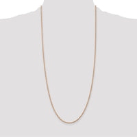 14K Rose Gold 30" Diamond-Cut Rope Chain Necklace with Lobster Clasp - 2mm Solid Polished Design