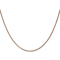 14K Rose Gold 30" Diamond-Cut Spiga Chain - Polished Finish, 1.25mm Width by 0
