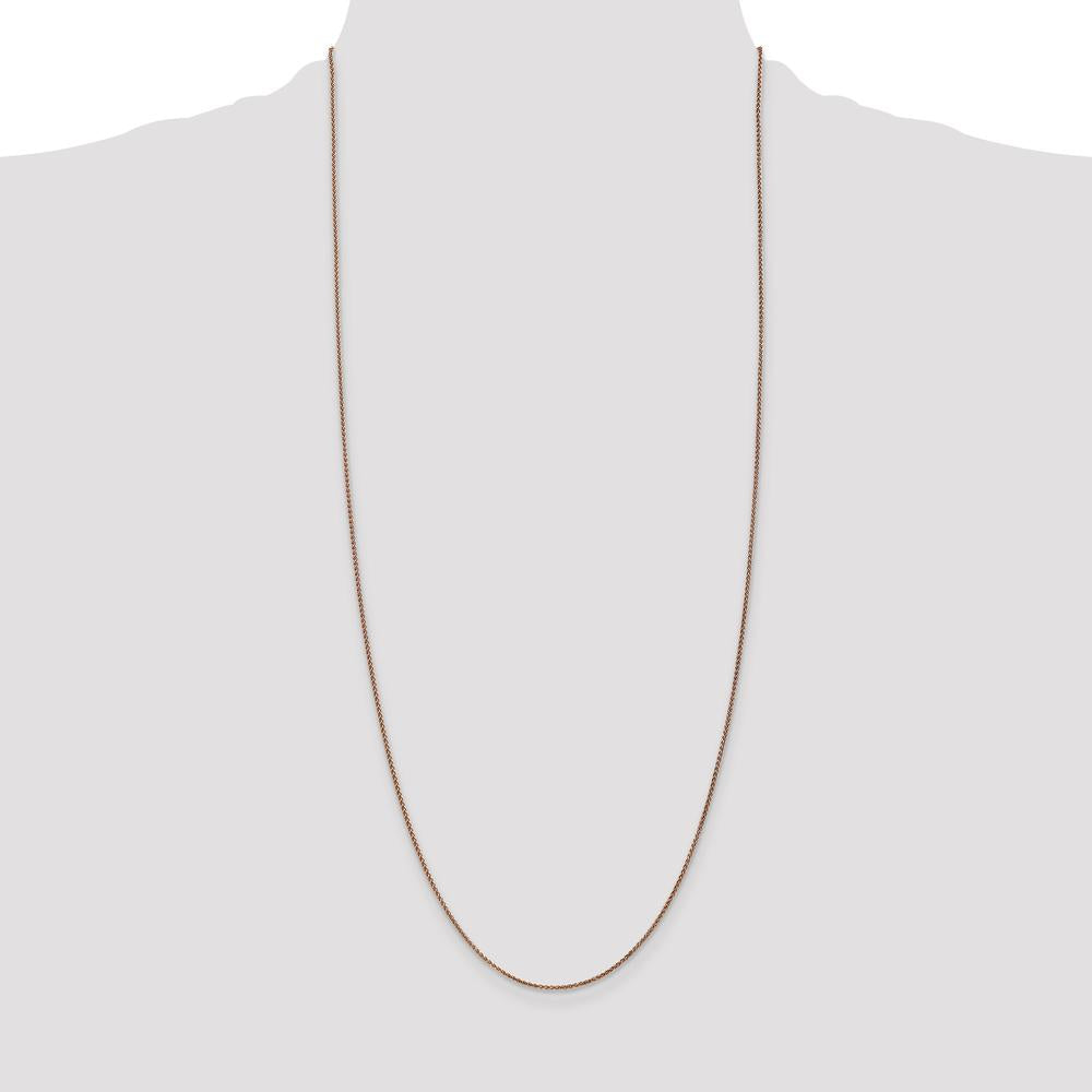 14K Rose Gold 30" Diamond-Cut Spiga Chain - Polished Finish, 1.25mm Width by 0