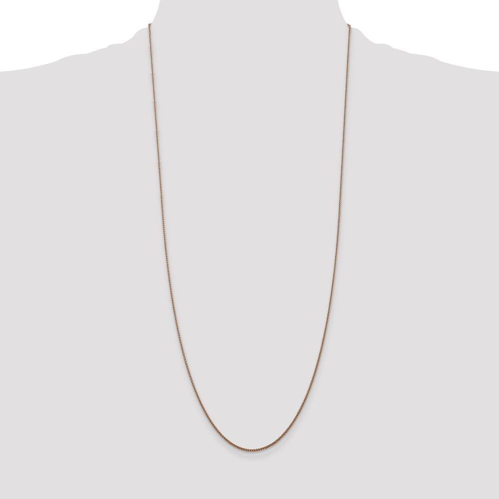 14K Rose Gold 30" Diamond-Cut Spiga Chain with Lobster Clasp - 1.05mm Width by 0