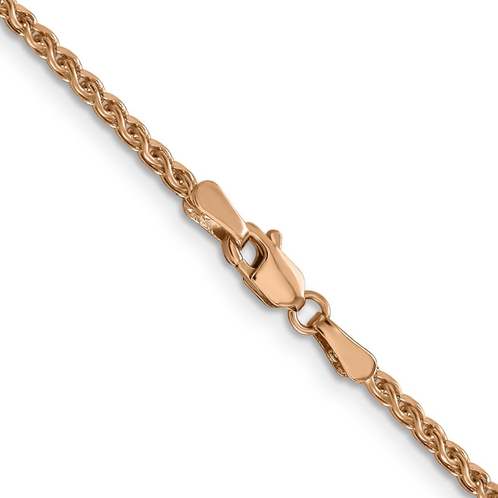 14K Rose Gold 30" Diamond-Cut Spiga Chain with Lobster Clasp by 0