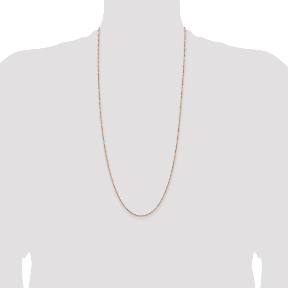 14K Rose Gold 30" Polished Spiga Chain Necklace - 1.7mm Width by 0