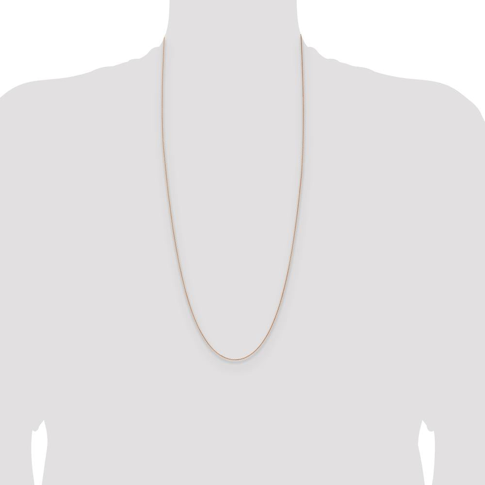 14K Rose Gold 30" Spiga Chain Necklace with Lobster Clasp by 0