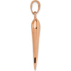 14K Rose Gold 30mm Large 3D Italian Horn Pendant - Polished Finish by Oro Pregiato