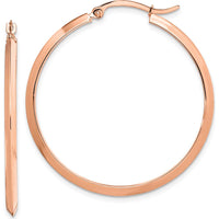 14K Rose Gold 39mm Polished Large Hoop Earrings by 0