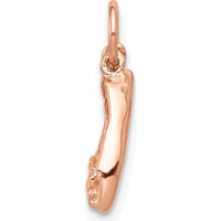 14K Rose Gold 3D Moveable Ballet Slippers Charm - Polished Finish by Oro Pregiato
