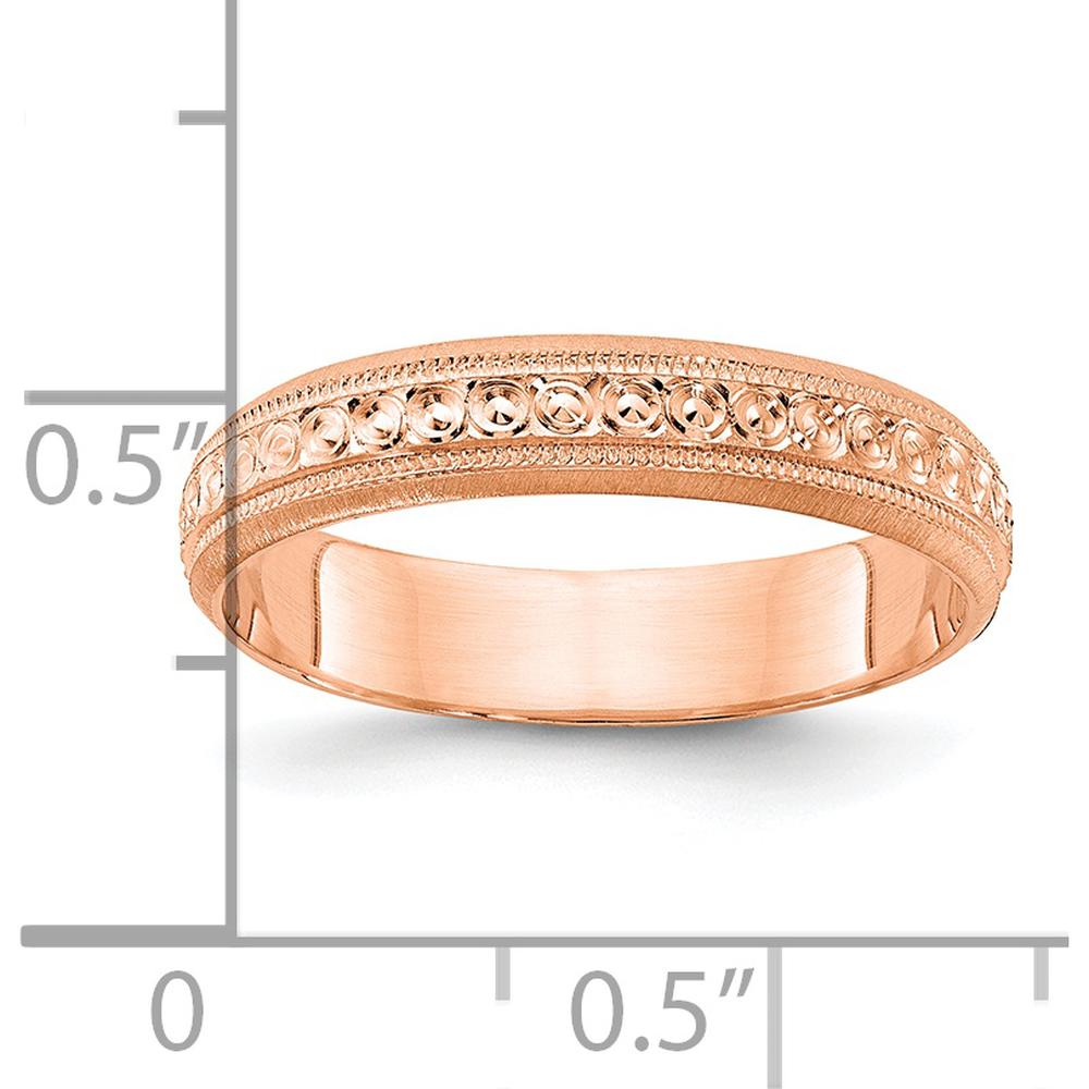 14K Rose Gold 3mm Design Etched Wedding Band for Women by Luciano & Cie
