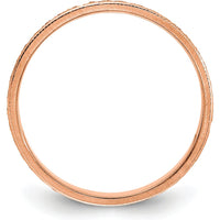 14K Rose Gold 3mm Etched Design Wedding Band - Size 7 by Luciano & Cie