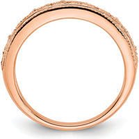 14K Rose Gold 3mm Filigree Wedding Band with Polished Finish by Luciano & Cie