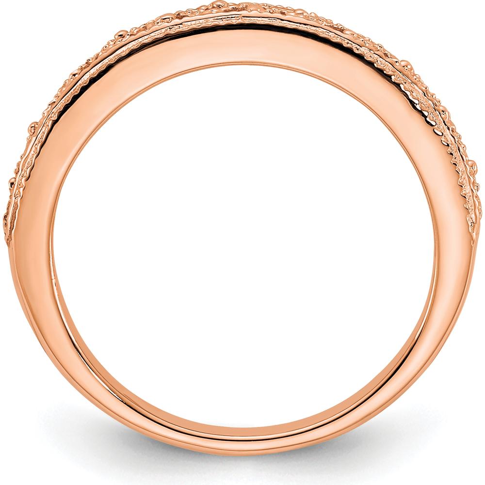 14K Rose Gold 3mm Filigree Wedding Band with Polished Finish by Luciano & Cie