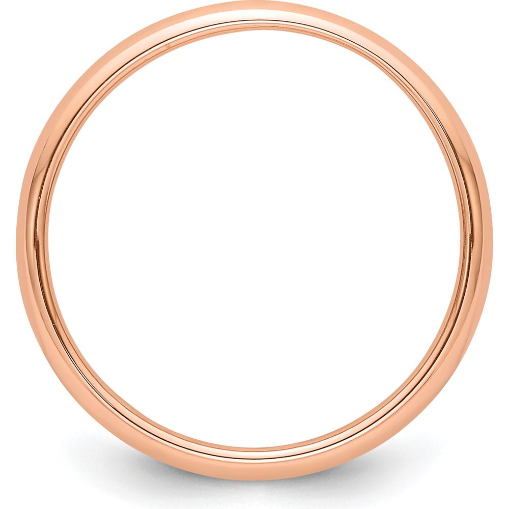 14K Rose Gold 3mm Half-Round Wedding Band - Adjustable, Polished Finish by 0