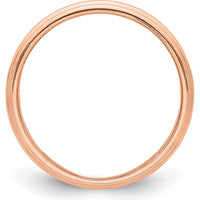 14K Rose Gold 3mm Half-Round Wedding Band with Milgrain Edges by 0