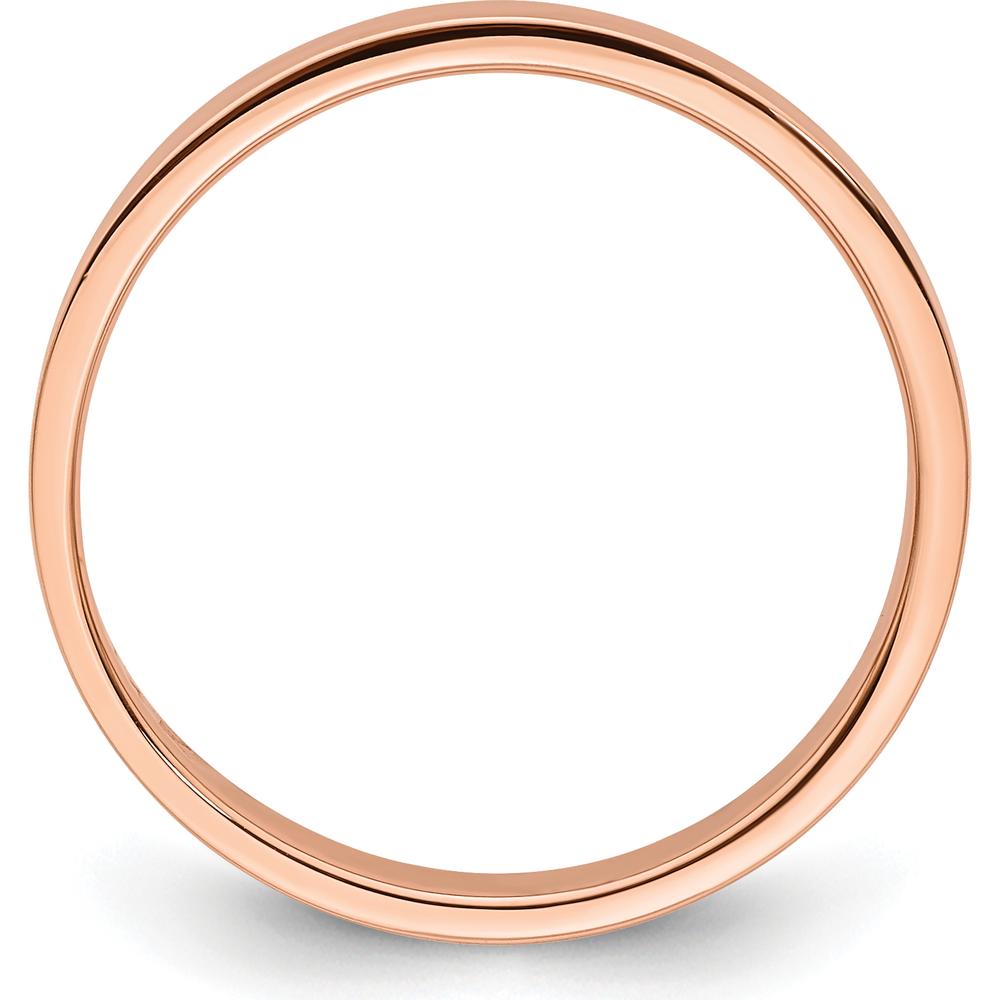 14K Rose Gold 3mm Lightweight Flat Wedding Band - Size 8 by Luciano & Cie