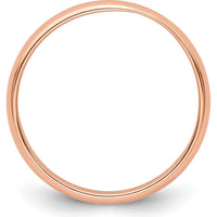 14K Rose Gold 3mm Polished Half-Round Lightweight Wedding Band by 0