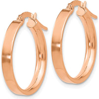 14K Rose Gold 3mm Small Hoop Earrings - Lightweight Polished Finish with Hollow Tubing Design by Monteluci Fine Jewelry