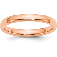 14K Rose Gold 3mm Standard Comfort Fit Wedding Band for Women by 0