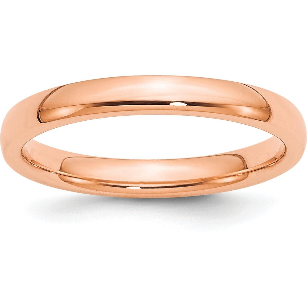 14K Rose Gold 3mm Standard Comfort Fit Wedding Band for Women by 0