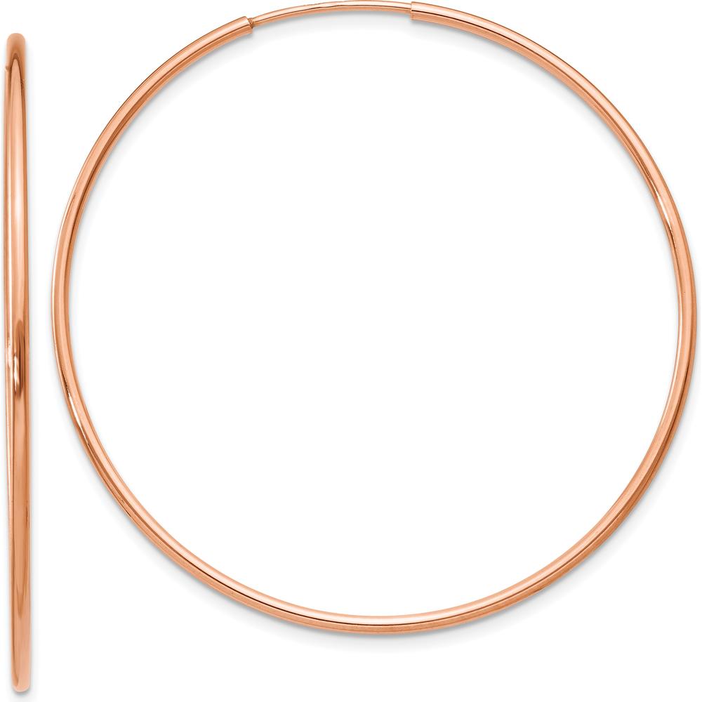 14K Rose Gold 40mm Polished Endless Hoop Earrings by Oro Pregiato