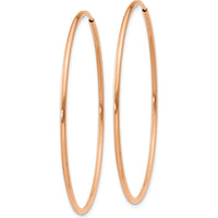 14K Rose Gold 40mm Polished Endless Hoop Earrings by Oro Pregiato