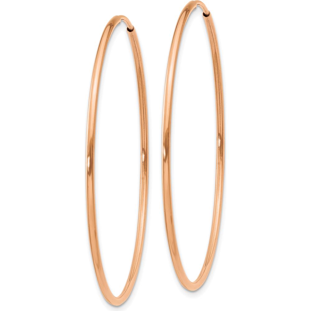 14K Rose Gold 40mm Polished Endless Hoop Earrings by Oro Pregiato
