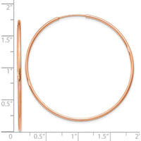 14K Rose Gold 40mm Polished Endless Hoop Earrings by Oro Pregiato