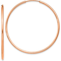 14K Rose Gold 40mm Polished Endless Tube Hoop Earrings by 0
