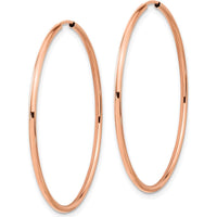 14K Rose Gold 40mm Polished Endless Tube Hoop Earrings by 0