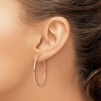 14K Rose Gold 40mm Polished Endless Tube Hoop Earrings by 0