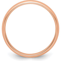 14K Rose Gold 4mm Half Round Wedding Band Size 9 by 0