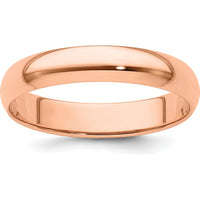 14K Rose Gold 4mm Lightweight Half Round Wedding Band - Size 12 by 0
