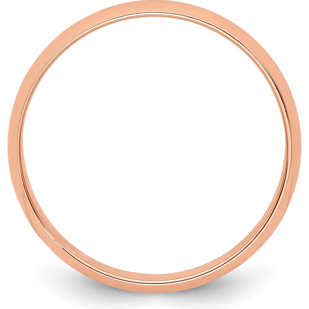 14K Rose Gold 4mm Lightweight Half Round Wedding Band - Size 7 by 0