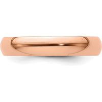 14K Rose Gold 4mm Lightweight Half Round Wedding Band - Size 7 by 0