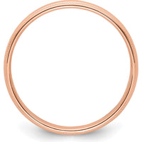 14K Rose Gold 4mm Milgrain Half-Round Wedding Band Size 7 by 0