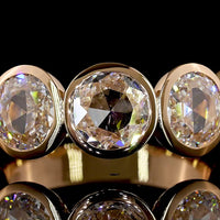14K Rose Gold 5-Stone Eternity Band with Bezel Set Rose Cut Round Lab Diamonds - 2.71 Total Carat Weight, E-F Color VS Clarity - Covaloro Fine Jewelry