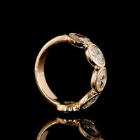 14K Rose Gold 5-Stone Eternity Band with Bezel Set Rose Cut Round Lab Diamonds - 2.71 Total Carat Weight, E-F Color VS Clarity - Covaloro Fine Jewelry