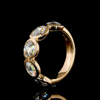 14K Rose Gold 5-Stone Eternity Band with Bezel Set Rose Cut Round Lab Diamonds - 2.72 Carats Total Diamond Weight - Covaloro Fine Jewelry