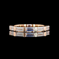 14K Rose Gold 5-Stone Eternity Band with East-West Half Bezel Set Baguette Lab Diamonds - 0.57 Carat Total Weight - Covaloro Fine Jewelry