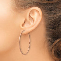 14K Rose Gold 50mm Polished Endless Tube Hoop Earrings by 0