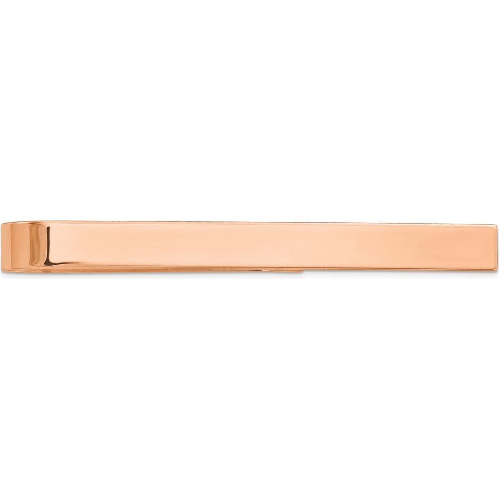 14K Rose Gold 50mm Polished Engravable Tie Bar for Men by Oro Pregiato
