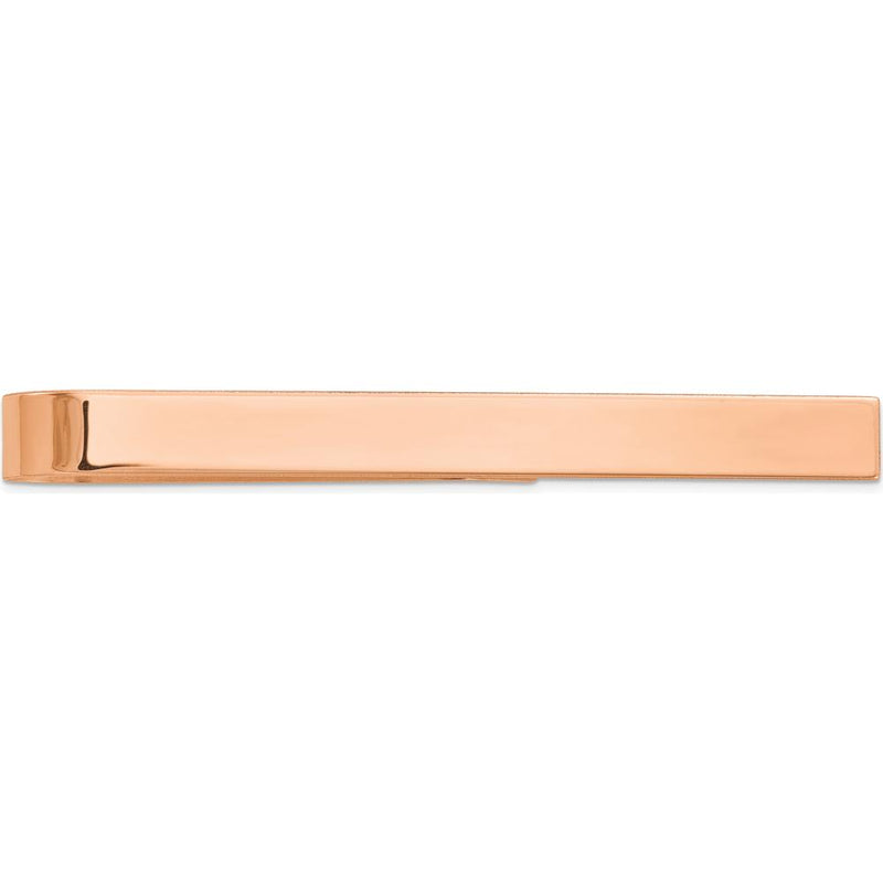 14K Rose Gold 50mm Polished Engravable Tie Bar for Men by Oro Pregiato