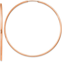 14K Rose Gold 58mm Polished Endless Hoop Earrings by 0