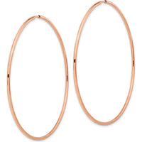14K Rose Gold 58mm Polished Endless Hoop Earrings by 0