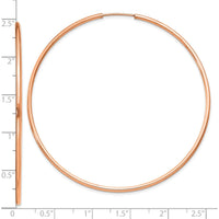 14K Rose Gold 58mm Polished Endless Hoop Earrings by 0