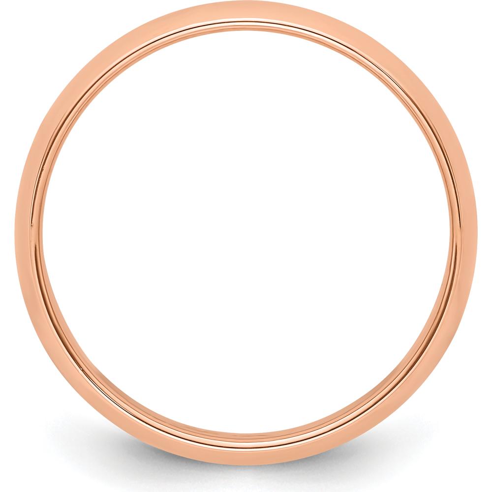 14K Rose Gold 5mm Half Round Wedding Band Size 9 - Polished Finish by 0