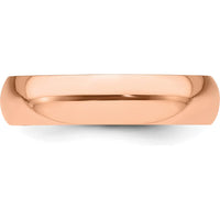 14K Rose Gold 5mm Half Round Wedding Band Size 9 - Polished Finish by 0