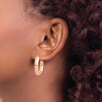 14K Rose Gold 5mm High Polished Hollow Hoop Earrings by 0