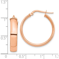 14K Rose Gold 5mm High Polished Hollow Hoop Earrings by 0