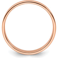14K Rose Gold 5mm Lightweight Flat Wedding Band - Size 7 by 0